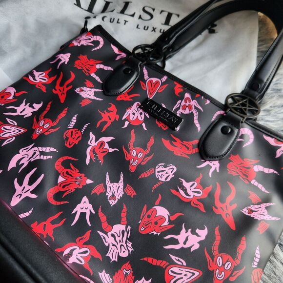KILLSTAR Damned DEVIL Demon Tote Bag Purse Handbag Pentacle Metal Gothic Witchy - Picture 5 of 13